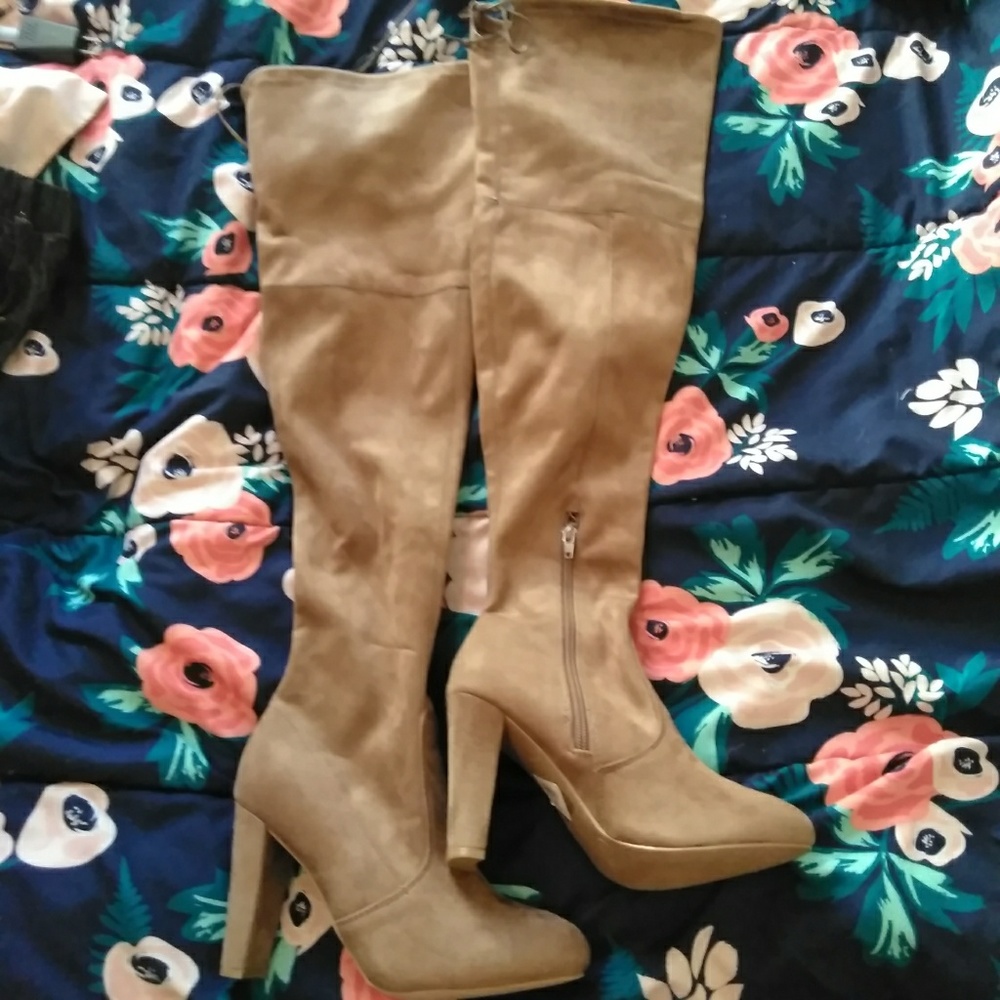 NWT over the knee tan boots